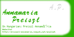 annamaria preiszl business card